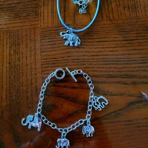 Elephant Charm bracelet with matching necklace
